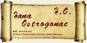 Hana Ostrogonac vizit kartica